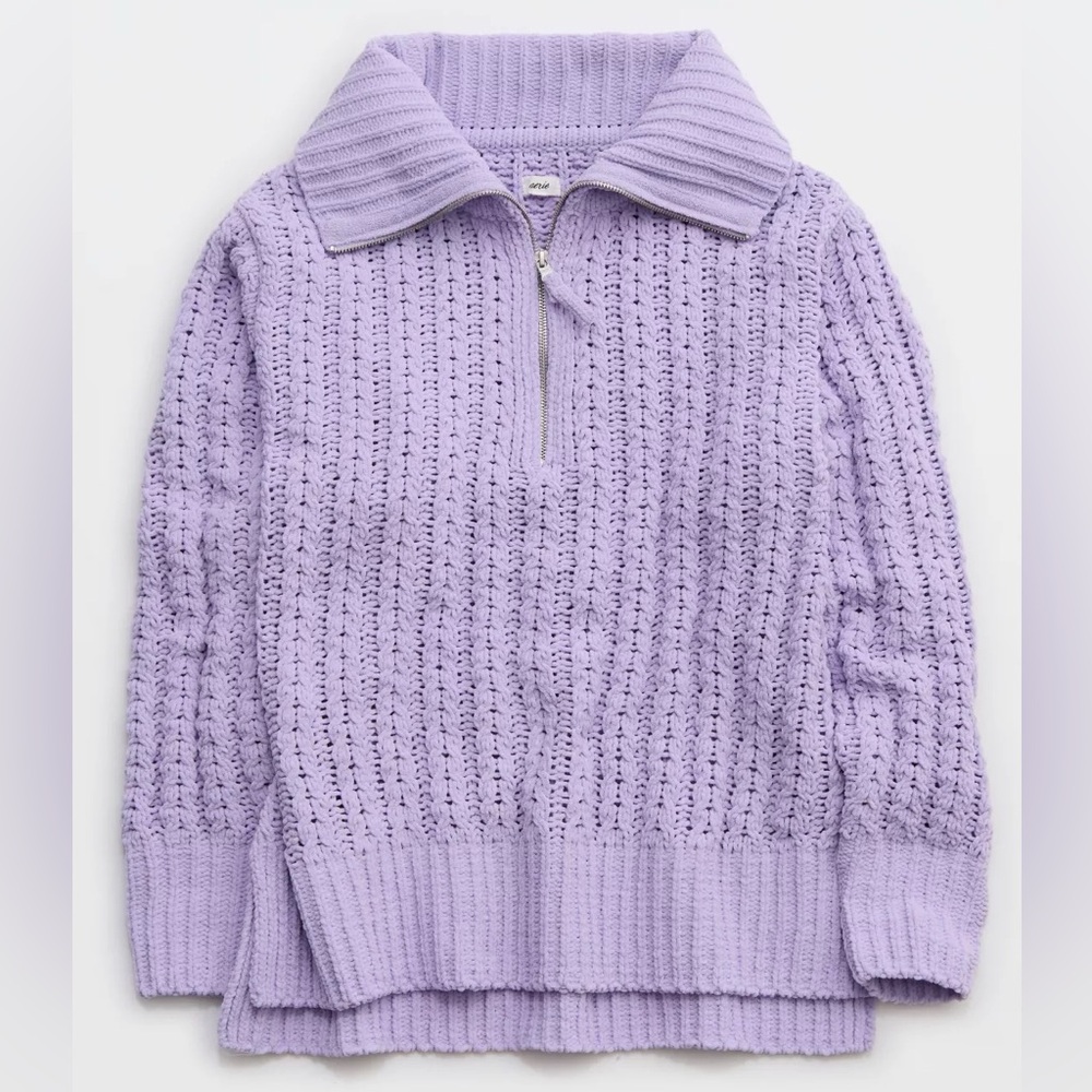Aerie Cable Car Quarter Zip Sweater XXL
